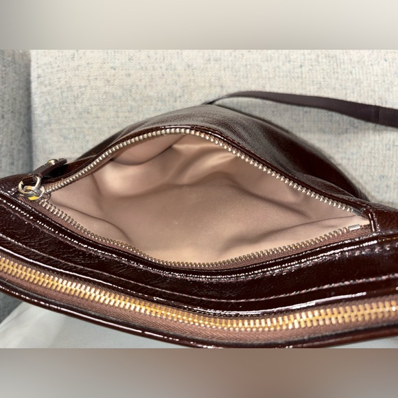 Coach Ashley Chocolate Brown Patent Leather Crossbody-Silver Hardware - Picture 16 of 16